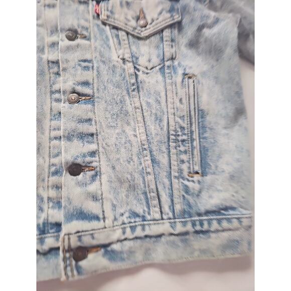 Vintage 80’s 90’s Levis Acid Wash 70507 0219 Denim Trucker Jean Jacket Men’s S - Picture 2 of 11